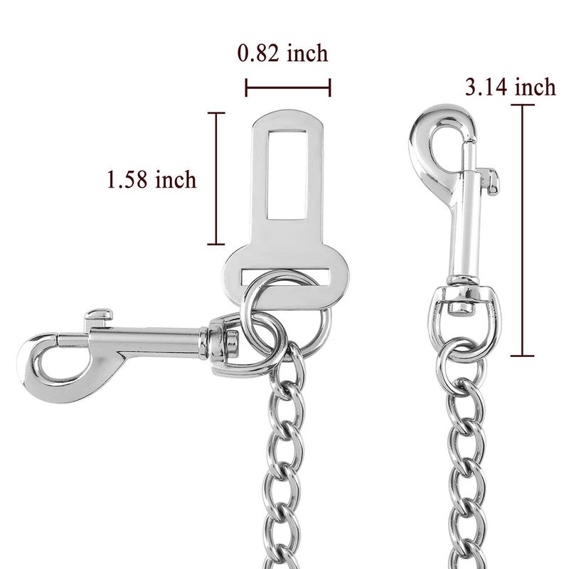 Mogoko Stainless Steel No chew Dog Car Seat Belt, Pet Vehicle Safety Restraint Cable, Heavy Duty Big Canine Dog Car Leash Strap with Double Clip and Latch Attachment-20 Inch - Image 4